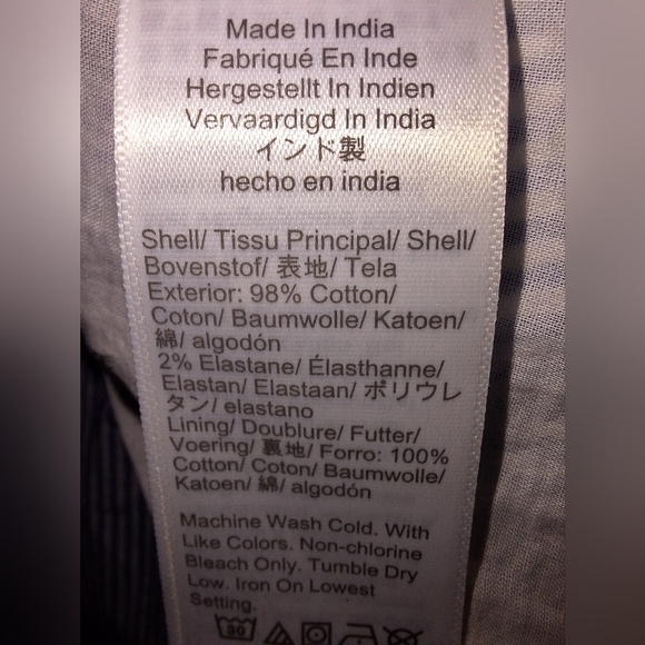 A Re-Imagined by J.Crew blue and white striped Midi dress with a tie strap. - Picture 4 of 8